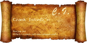 Czank István névjegykártya